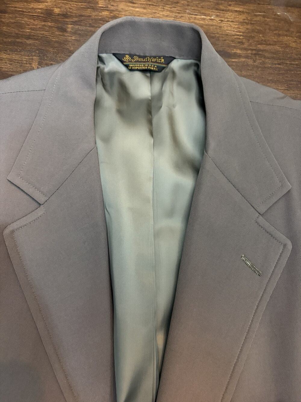 Vintage 80s-90s Made in USA Southwick Men's Olive Green Wool Blazer 42-44 R Nice